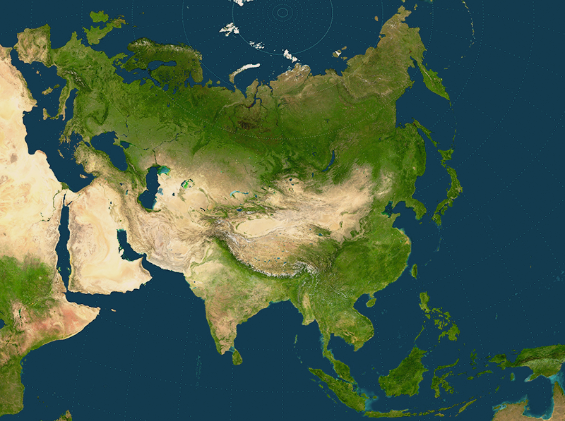 TP 8 A Two Point Equidistant projection of Asia. Public Domain, https://commons.wikimedia.org/w/index.php?curid=1335564
